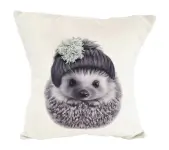 Almohadón Velvet Carita Puercoespín Pompón