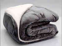 Frazada Corderito Comforter Luxury Bed Queen Negro