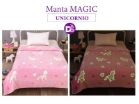 Manta Magic Luminosa Twin Unicornio