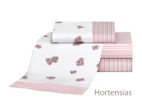 Sábanas Danubio Botanical 144 Hilos 1 1/2 Pz Hortensias