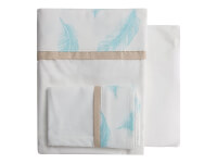 Sábanas P/ Cuna Funcional  0,80 x 1,40 BI2100 - Plumas Aqua