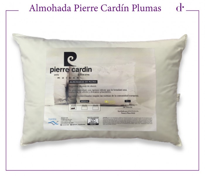 Almohada de Plumas de Duvet Pierre Cardin 65 x 45